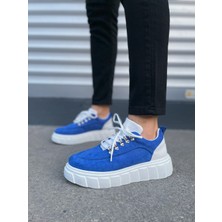 Zapatos JY010 Cloud Bağcıklı Süet Erkek Günlük Sneaker Ayakkabı Sbt - Mavi/beyaz