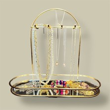 UltraMint Altın Renk Aynalı Takı Standı, Kolye ve Bileklik Organizeri