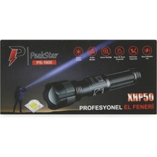 Vice Avm PeakStar Ps-1600 Süper Parlak Led Zoomlu 5 Mod Su Geçirmez Profesyonel Kamp Bekçi Avcı Feneri TG-V 1416
