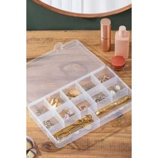 UltraMint Ayarlanabilir 15 Bölmeli Takı Kutusu, Düzenleyici ve Kapaklı Organizer