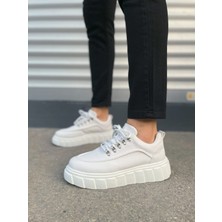 Zapatos JY010 Cloud Bağcıklı Cilt Erkek Günlük Sneaker Ayakkabı Cbt - Beyaz