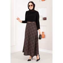 MDS Baklava Desen Scuba Etek Kahve