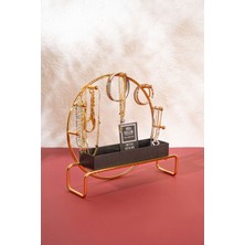 UltraMint Şık Gold Metal Takı Kutusu ve Organizer, Ev ve Yatak Odası Dekoru