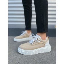 Zapatos JY010 Cloud Bağcıklı Süet Erkek Günlük Sneaker Ayakkabı Sbt - Krem/beyaz