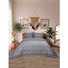 Calantha Home Collection Calantha Lotus  3 Parça Indigo  Pike Takımı  240 x 260 cm