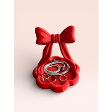 UltraMint Kırmızı Fiyonk Figürlü Takı Düzenleyici Standi, Şık Organizatör