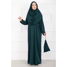 Md Taşıma Çantalı Tesettür Namaz Elbisesi Zümrüt