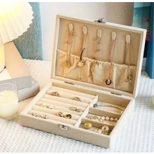 UltraMint Kadife Tek Katlı Krem Yüzük ve Takı Organizeri, Şık ve Kullanışlı Seçenek