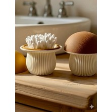 UltraMint Şık Figürlü Dekoratif Kulak Çubuğu ve Pamukluk Organizeri