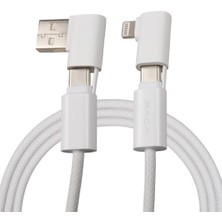 Raca RC41 4'ü 1 Arada (Type-C/usb To Type-C/lightning) Çok Fonksiyonlu Kablo (1.2 Metre)