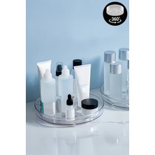 UltraMint Prizma 360 Döner Makyaj Organizeri, Şeffaf Tezgah Üstü Kozmetik Düzenleyici