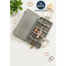 UltraMint Şık 15 Bölmeli Siyah Mini Takı Organizer Kutusu, Düzenli Saklama