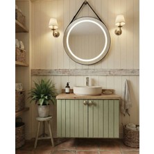 Adn Dizayn Banyo Dolabı-Asma 2 Kapaklı-Lavabosuz-Ahşap-Mat Yeşil-Mdf 60 Cm-Aynasız