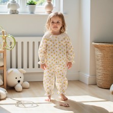 Soft and Baby Kız Çocuk Limon Fır Fır Yaka Pijama Takımı (1 Beden Büyük Tercih Ediniz)