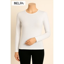Belpa Sıla Sella Kadın Yuvarlak Yaka Uzun Kollu Atlet