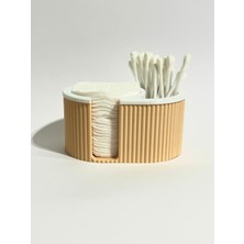 UltraMint Ahşap Görünümlü Pamuk ve Kulak Çubuğu Düzenleyici, Şık Makyaj Organizeri