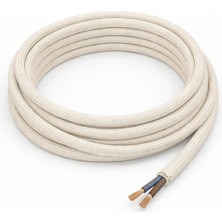 Conana Dekoratif Kumaş Aydınlatma Elektrik Kablosu (2x0,50 Ttr) (Ekru) 1 Metre