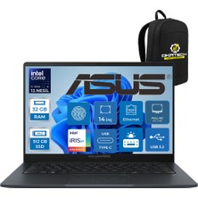 Expertbook  B1403CVA I5-1334U 32GB Ddr5 512GB SSD 14" Fhd LED 300NİTS W11PRO + Asus Çanta