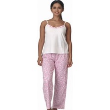 Lilian L40063W Flower Kolsuz Pijama Takımı