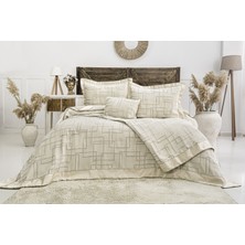 Calantha Home Collection Megan 4 Parça Çift Kişilik Yatak Örtüsü Seti Ekru 240 x 260 cm