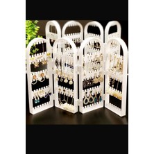 UltraMint 4 Bölmeli Makyaj ve Takı Organizer, Beyaz, Toka ve Küpe Askılığı