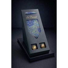 Kravatkolik Yeşil Mendilli Klasik Kravat Kol Düğmesi Erkek Hediye Seti OS600