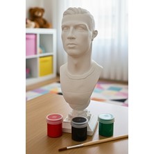 Ronaldo Figür Taş Biblo Büst 15 cm Boyutunda Çocuk Boyama Etkinliği