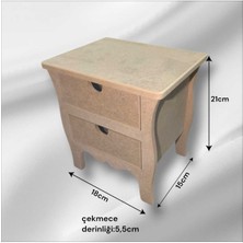 UltraMint Boyanabilir Ahşap Ayaklı 2 Çekmeceli Takı ve Aksesuar Organizer Kutusu
