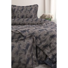 Calantha Home Collection Calantha Lotus  3 Parça Antrasit  Pike Takımı  240 x 260 cm