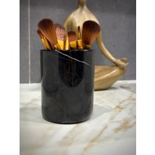UltraMint Siyah Mermer Makaj Fırçalık, Şık ve Doğal Tasarım, Mükemmel Düzen Sağlayan Ürün