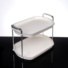 UltraMint Şık Akrilik 2 Katlı Makyaj ve Parfüm Organizeri 35X22X22CM