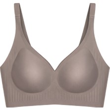 Cottonhill Seamless Bra - Slight | Kahverengi Lazer Kesim Dikişsiz Dilim Detaylı Balensiz Kadın Sütyen