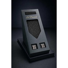 Kravatkolik Siyah Mendilli Klasik Kravat Kol Düğmesi Erkek Hediye Seti OS594