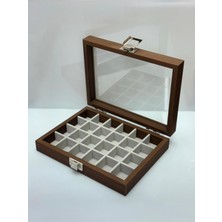 UltraMint Şık Ahşap Takı ve Yüzük Kutusu, Cam Kapaklı, 21X16X5 cm