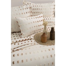 Calantha Home Collection Loren 4 Parça Çift Kişilik Yatak Örtüsü Seti Ekru 240 x 260 cm