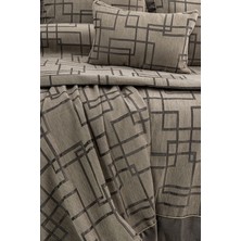 Calantha Home Collection Megan 4 Parça Çift Kişilik Yatak Örtüsü Seti Kahverengi 240 x 260 cm