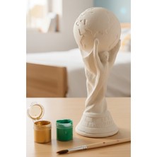 Dünya Kupası Taş Biblo Büst 15 cm Boyutunda Çocuk Boyama Etkinliği