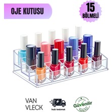 UltraMint Şeffaf 15 Bölmeli Çok Amaçlı Makyaj Organizeri, Ruj, Oje, Far, Allık Kutusu