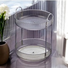 UltraMint Iki Katlı Şeffaf Makyaj ve Takı Organizer, Çok Amaçlı Düzenleyici