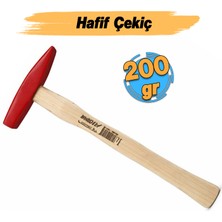 Badem10 Hafif 200 Gram (1 Adet) Ahşap Saplı Metal Başlı Çekiç Çivi Çakma Dıy Uygulamaları Hobi Işleri