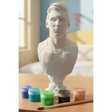 Messi Figür Taş Biblo Büst 15 cm Boyutunda Çocuk Boyama Etkinliği