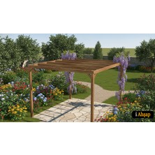 iAhşap Ahşap Pergole Tente Çardak | 250X250 cm | Kendin Kur Yerden Yükseklik 210 cm