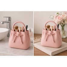 UltraMint Pembe Mini Makyaj Çantası, Fırça Düzenleyici ve Organizer