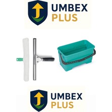 Umbex Profesyonel Ev Temizleme Cam Temizleme Seti 45 cm Çekçek + 45 cm Peluş + 20 Lt Kova