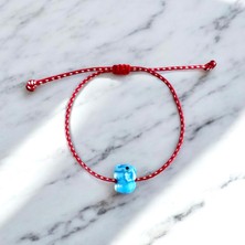 Atelier Çağla Mavi Seramik Fil Kırmızı Beyaz Marteniçka Bileklik