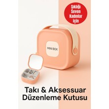 UltraMint Mini Takı Kutusu, Ayna ve 4 Bölmeli Seyahat Saklama Organizer