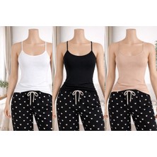 Belpa Kadın Likralı Ip Askılı Atlet %95 Pamuk %5 Likra 3'lü Paket