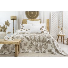 Calantha Home Collection Jasmin 7 Parça Gelin Seti Kahverengi 240 x 260 cm