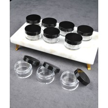 UltraMint 10 Adet Mini 10 ml Krem Kavanoz, Siyah Kapak, Takı ve Seyahat Için