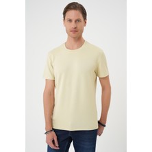 Efor Comfort Fit Bisiklet Yaka Esnek Pamuk Casual Su Yeşili Tişört Ts 885